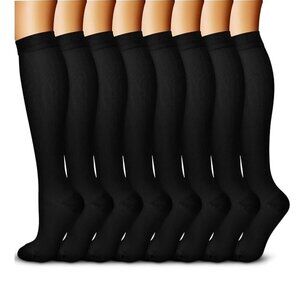 QUXIANG NWT Black Compression Socks for Women & Men (8 Pairs)